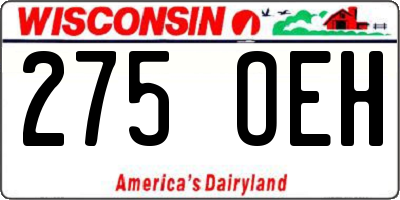 WI license plate 275OEH
