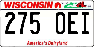 WI license plate 275OEI