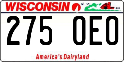 WI license plate 275OEO
