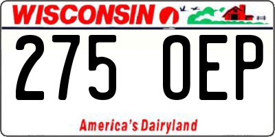 WI license plate 275OEP