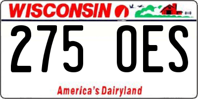 WI license plate 275OES