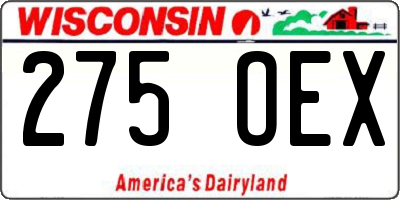 WI license plate 275OEX