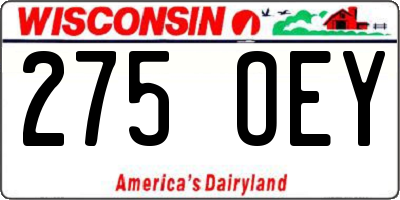WI license plate 275OEY