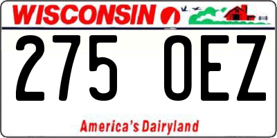 WI license plate 275OEZ
