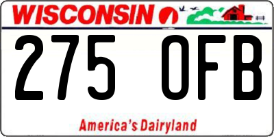 WI license plate 275OFB