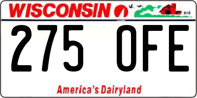WI license plate 275OFE
