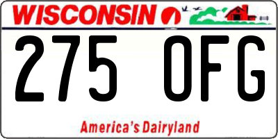 WI license plate 275OFG
