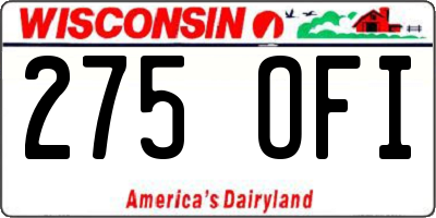 WI license plate 275OFI