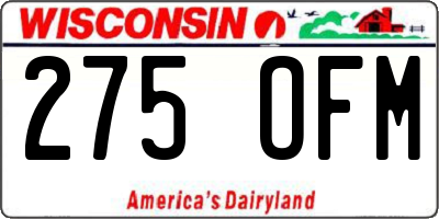 WI license plate 275OFM