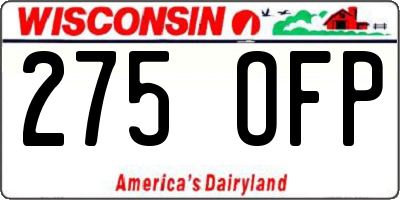 WI license plate 275OFP