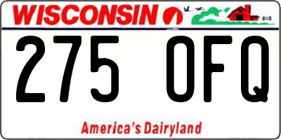 WI license plate 275OFQ