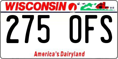 WI license plate 275OFS