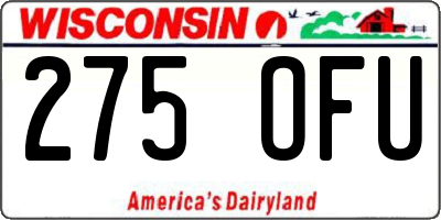 WI license plate 275OFU