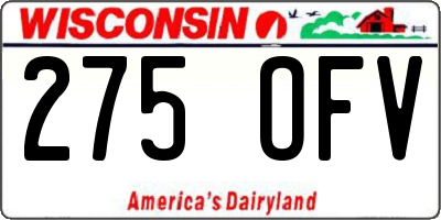 WI license plate 275OFV