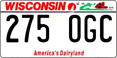WI license plate 275OGC