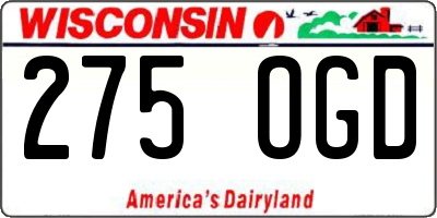 WI license plate 275OGD