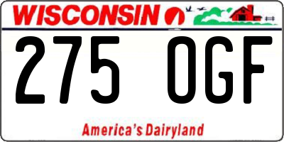 WI license plate 275OGF