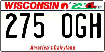 WI license plate 275OGH