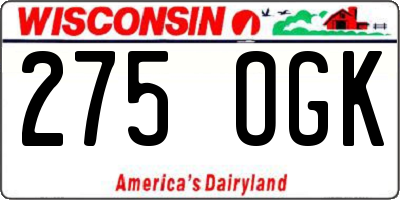 WI license plate 275OGK