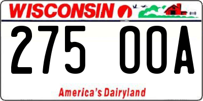 WI license plate 275OOA