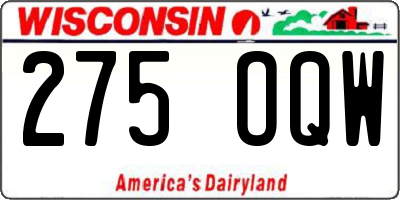 WI license plate 275OQW