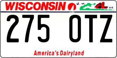 WI license plate 275OTZ
