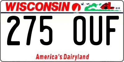 WI license plate 275OUF