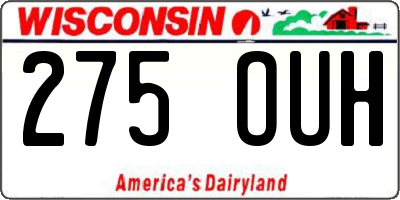 WI license plate 275OUH