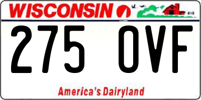 WI license plate 275OVF