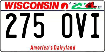 WI license plate 275OVI