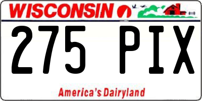 WI license plate 275PIX
