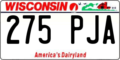 WI license plate 275PJA