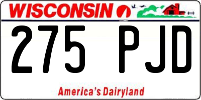 WI license plate 275PJD