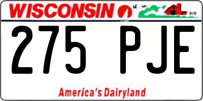 WI license plate 275PJE