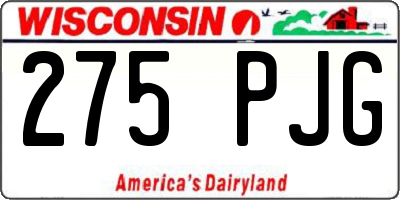 WI license plate 275PJG