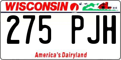 WI license plate 275PJH