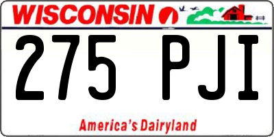 WI license plate 275PJI