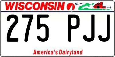 WI license plate 275PJJ