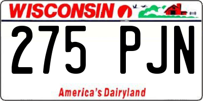 WI license plate 275PJN