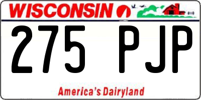 WI license plate 275PJP