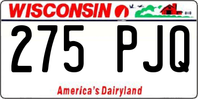 WI license plate 275PJQ