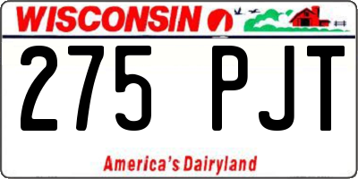 WI license plate 275PJT
