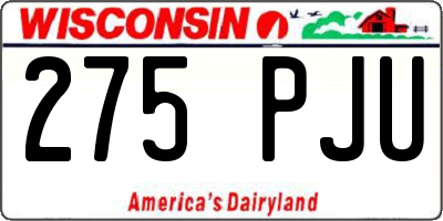 WI license plate 275PJU