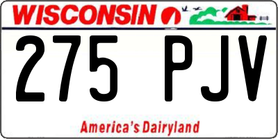 WI license plate 275PJV