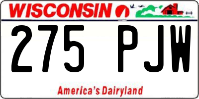 WI license plate 275PJW