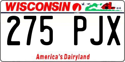 WI license plate 275PJX