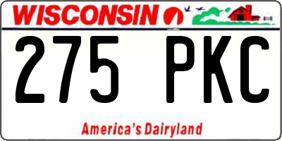WI license plate 275PKC