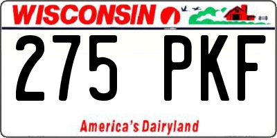 WI license plate 275PKF