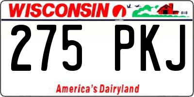 WI license plate 275PKJ
