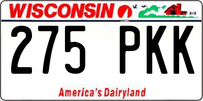 WI license plate 275PKK
